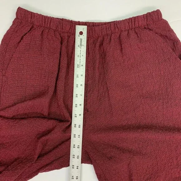 Gershon Bram Women's Lagenlook Crinkle Cropped Wide Leg Pull On Pants Size‎ L - Picture 12 of 13